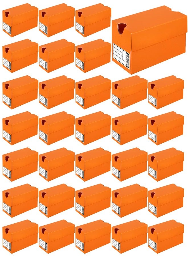 Foxtell 36 Pack Mini Sneaker Boxes for Party Favors 4.7 x 2.5 x 2 Inch Mini Shoe Gifts Boxes for Candies Cookies Snacks Sports Small Gift Case with Label for Wedding , Holiday, Birthday Party Favor (Orange) - Image 1